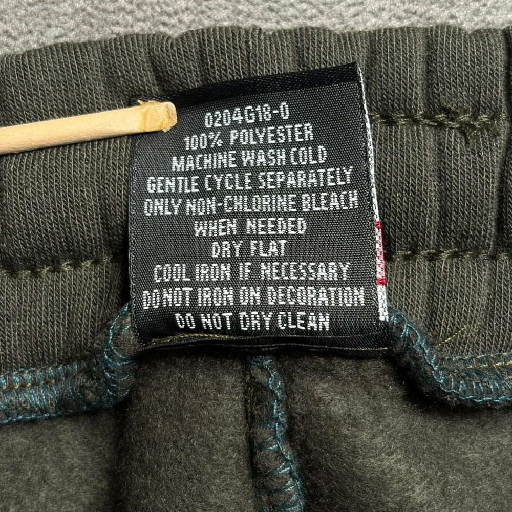 Southpole Jogger Sweatpants Mens XL Olive Green Tech Fleece Zip Pockets Tapered